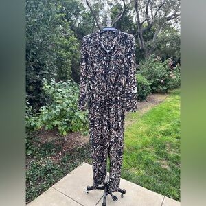 Ted Baker London "Verili" graphic print long-sleeve jumpsuit - Ted size 6